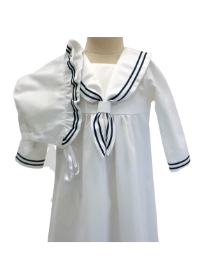 Christening gown, Sailor dress model and bonnet - Grace of Sweden