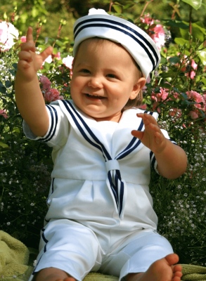Baptism suite from Grace of Sweden - White sailor suite with sailor hat