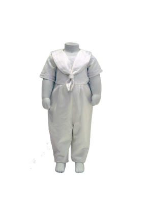 Baptism suite in optic white sailor suit model. Grace of Sweden