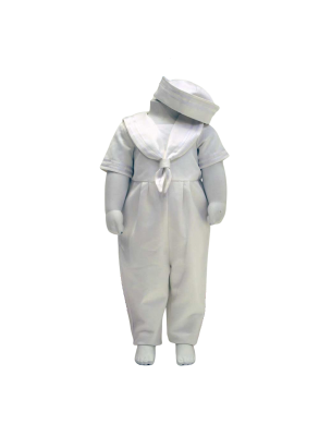 Christening suite - Grace of Sweden - White sailor suite with sailor hat