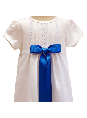 Grace of Sweden - Christening gown, blue bow colour
