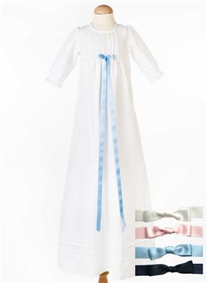 Christening gown in linen, free choice of bow